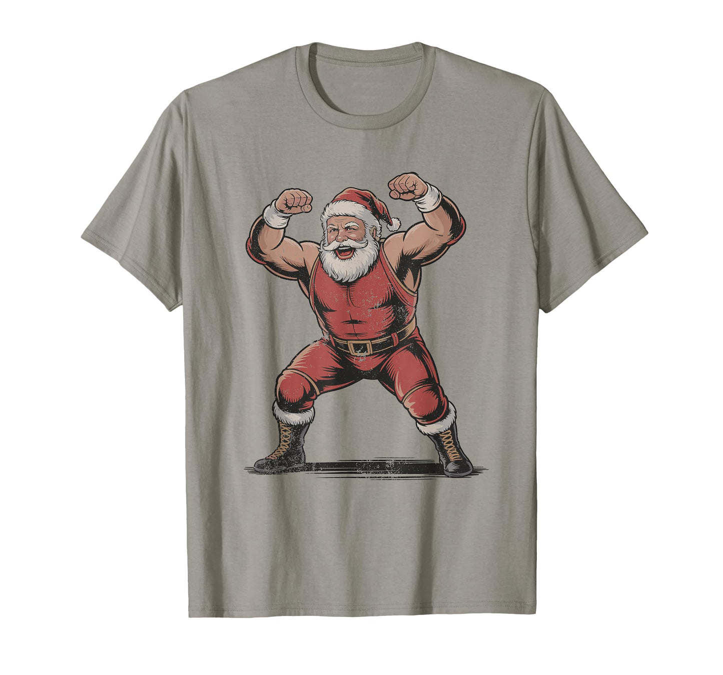 Santa Wrestling Retro Vintage 90s Christmas Holiday Sports T-Shirt