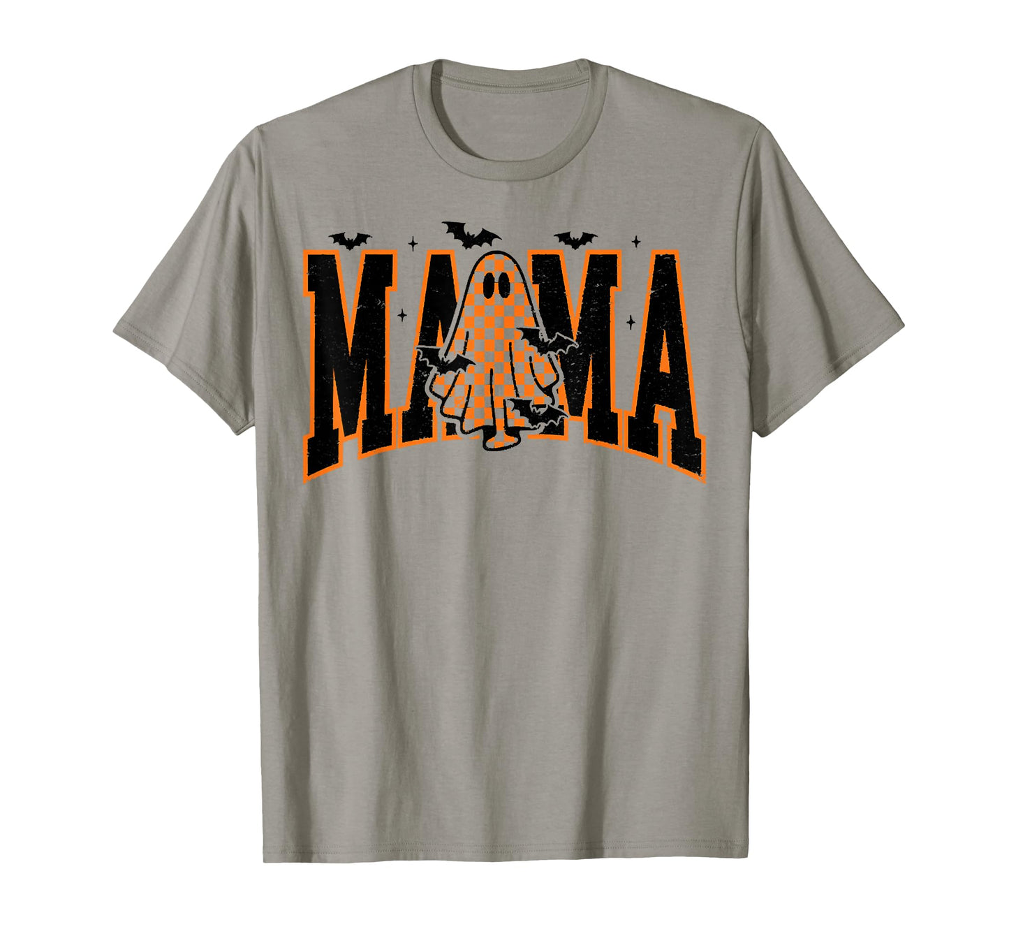 Mama Checkered Halloween Ghost Tees, Spooky Vibes Tees T-Shirt