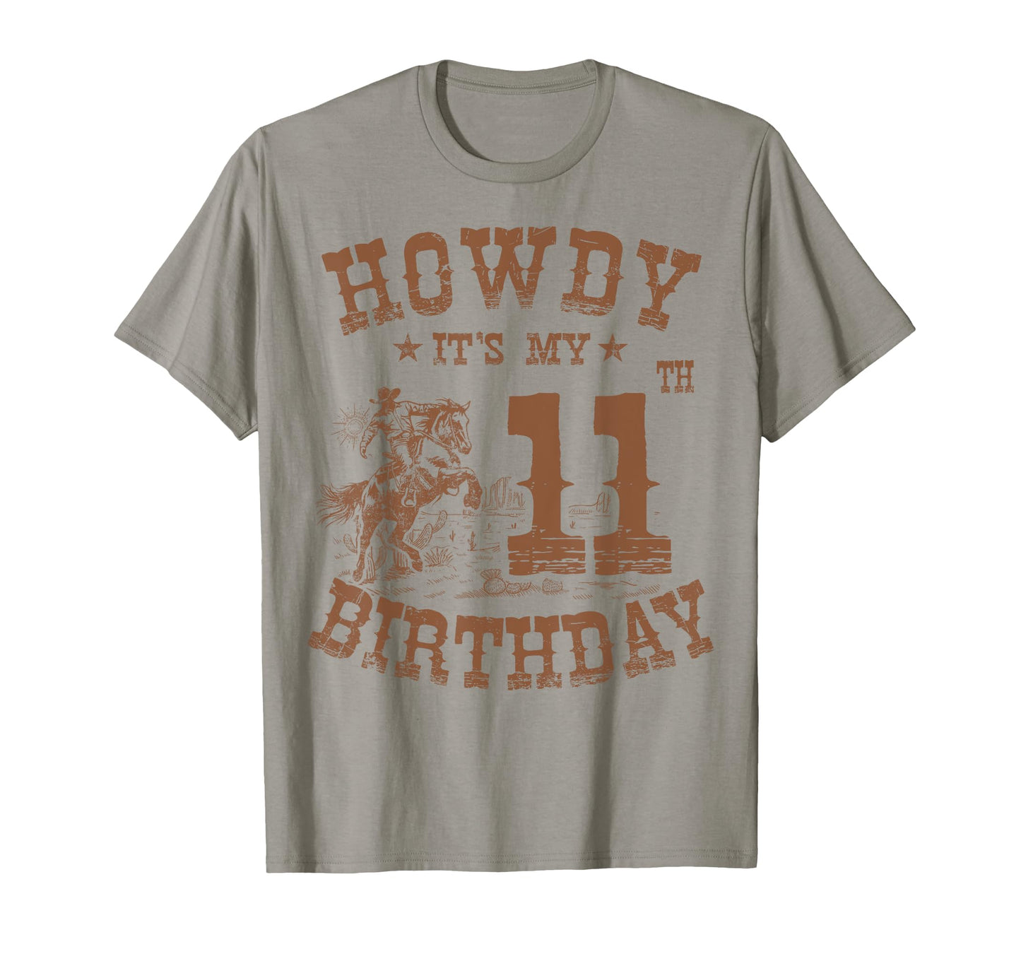 Howdy It's My 11th Birthday Western Cowboy 11 Years Old Bday T-Shirt