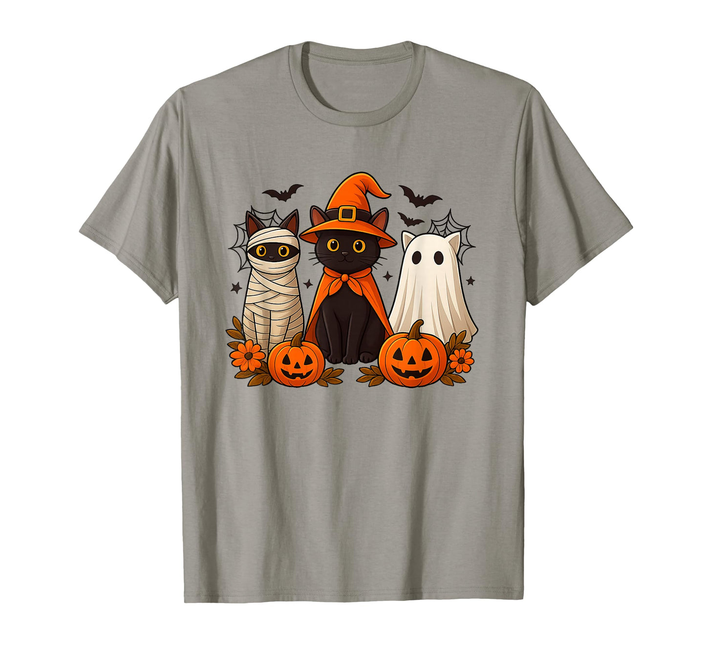 Halloween Black Cat Witch Scary Pumpkin Women Men Kids T-Shirt