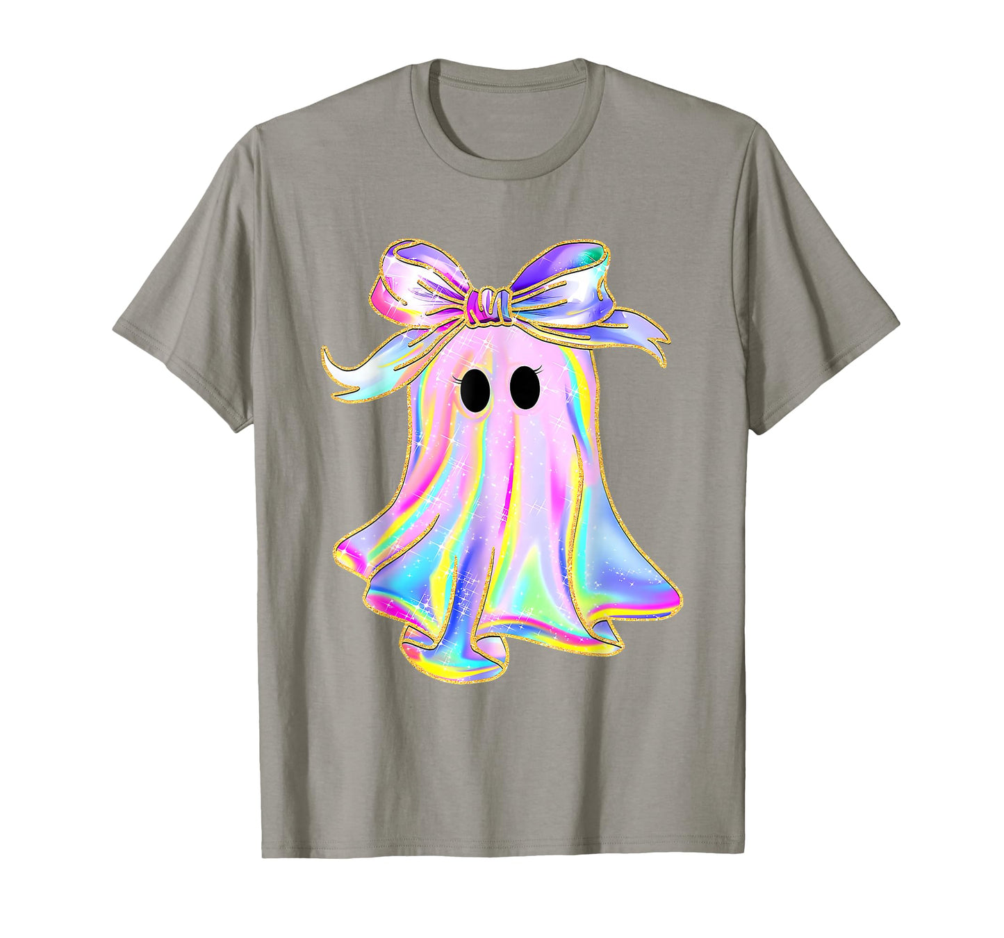 Disco Ghost Pumpkin Halloween Girly Coquette Bow T-Shirt