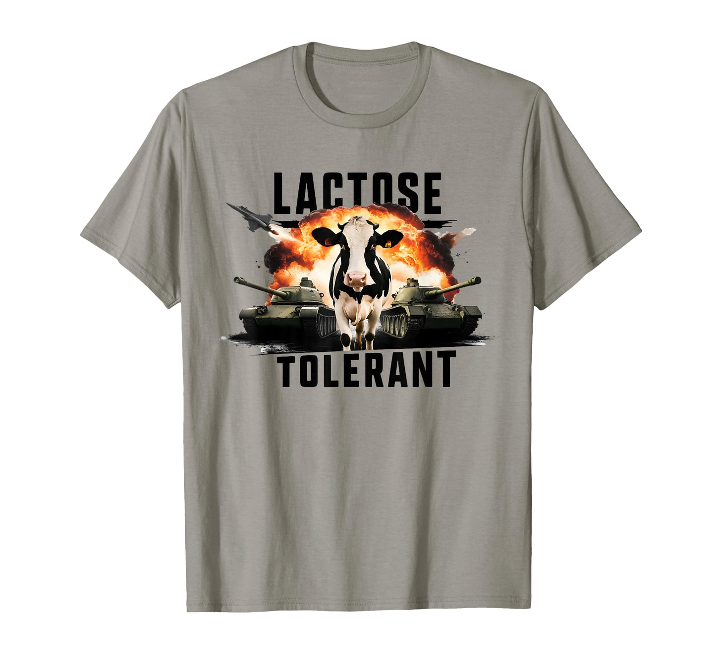Lactose Tolerant Funny Cow Meme Men Women Diet Gym Humor T-Shirt