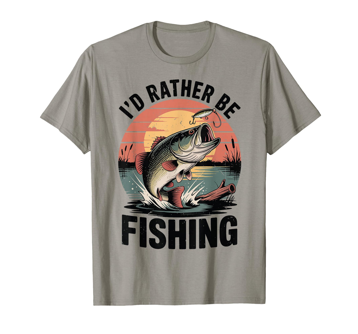 Youth Boy Id Rather Be Fishing-Shirt Bass Fish Funny Fishing T-Shirt