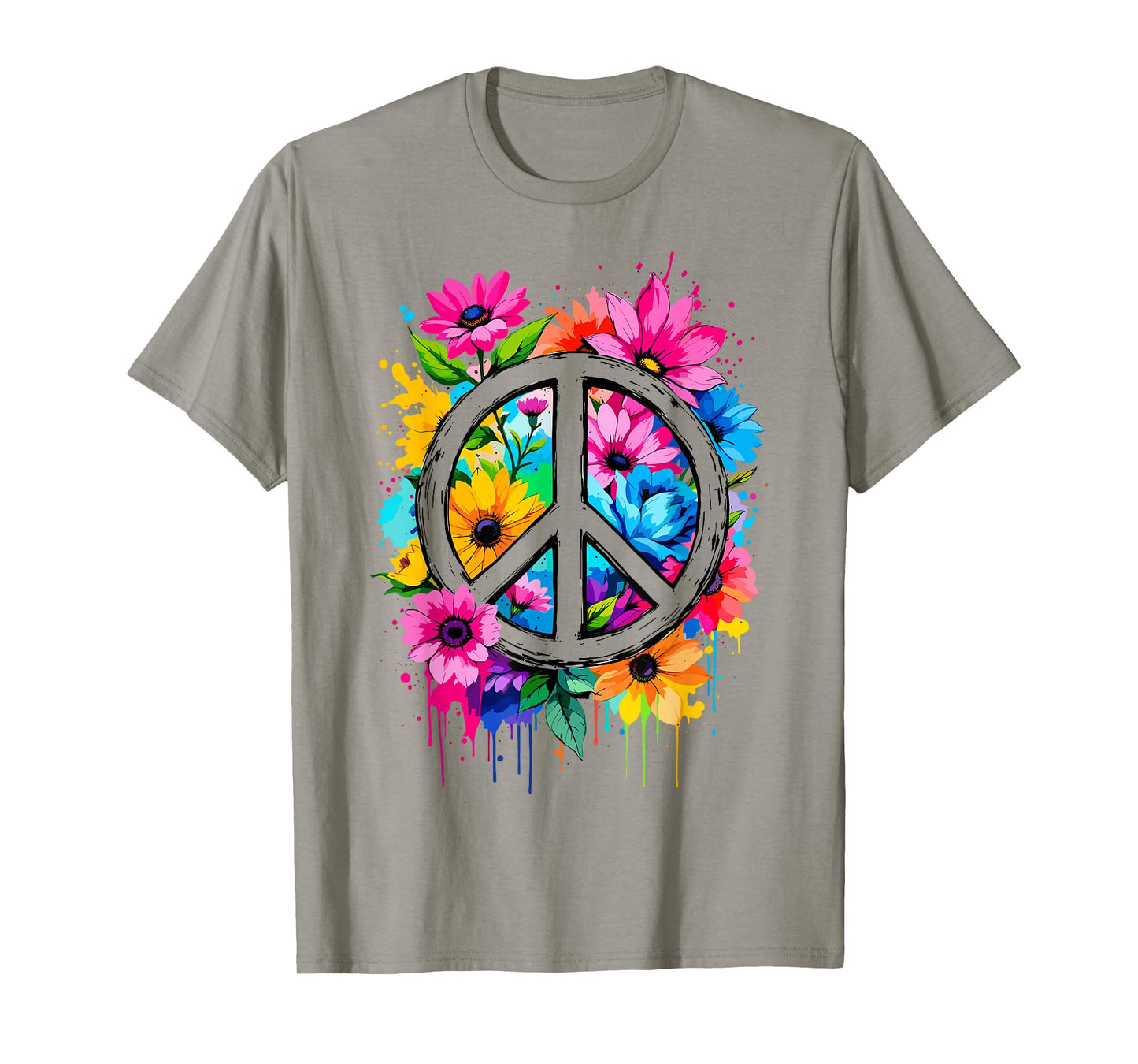 Love Peace Flower Power, Peace Sign, 70s 60s, Women Hippie T-Shirt
