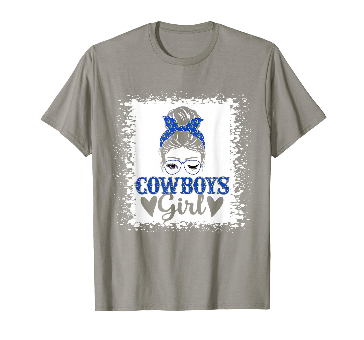 Messy Bun Cowboys Girl Sport Fan Men Women Girls Kids T-Shirt