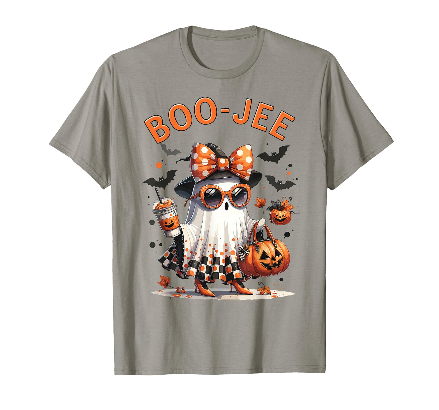 Boo JEE Coquette Pumkin Ghost Coffee Halloween Boujee Ghost T-Shirt