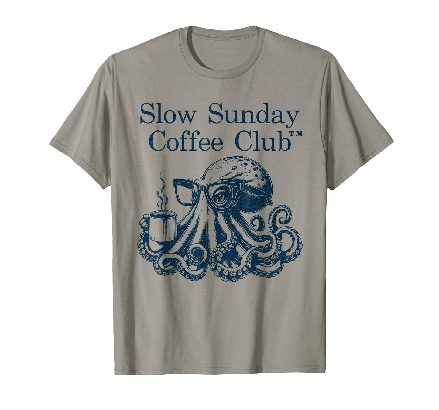 Slow Sunday Coffee Club - Caffeine- Coffee Octopus T-Shirt