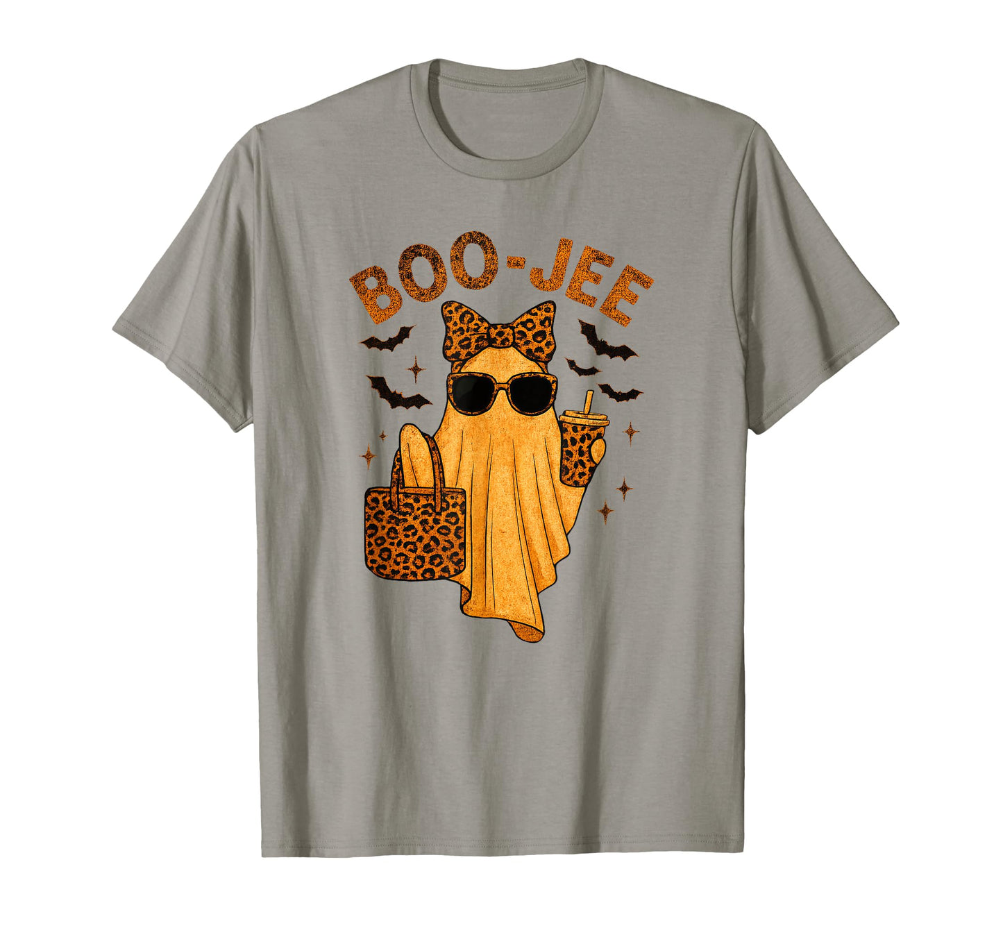 Coquette Leopard Ghost Coffee Boo-JEE Halloween Boujee Ghost T-Shirt