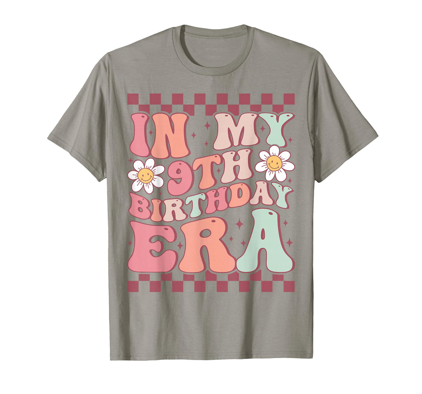 In My 9th Birthday Era Cute Daisy Groovy 9th Birthday Party T-Shirt