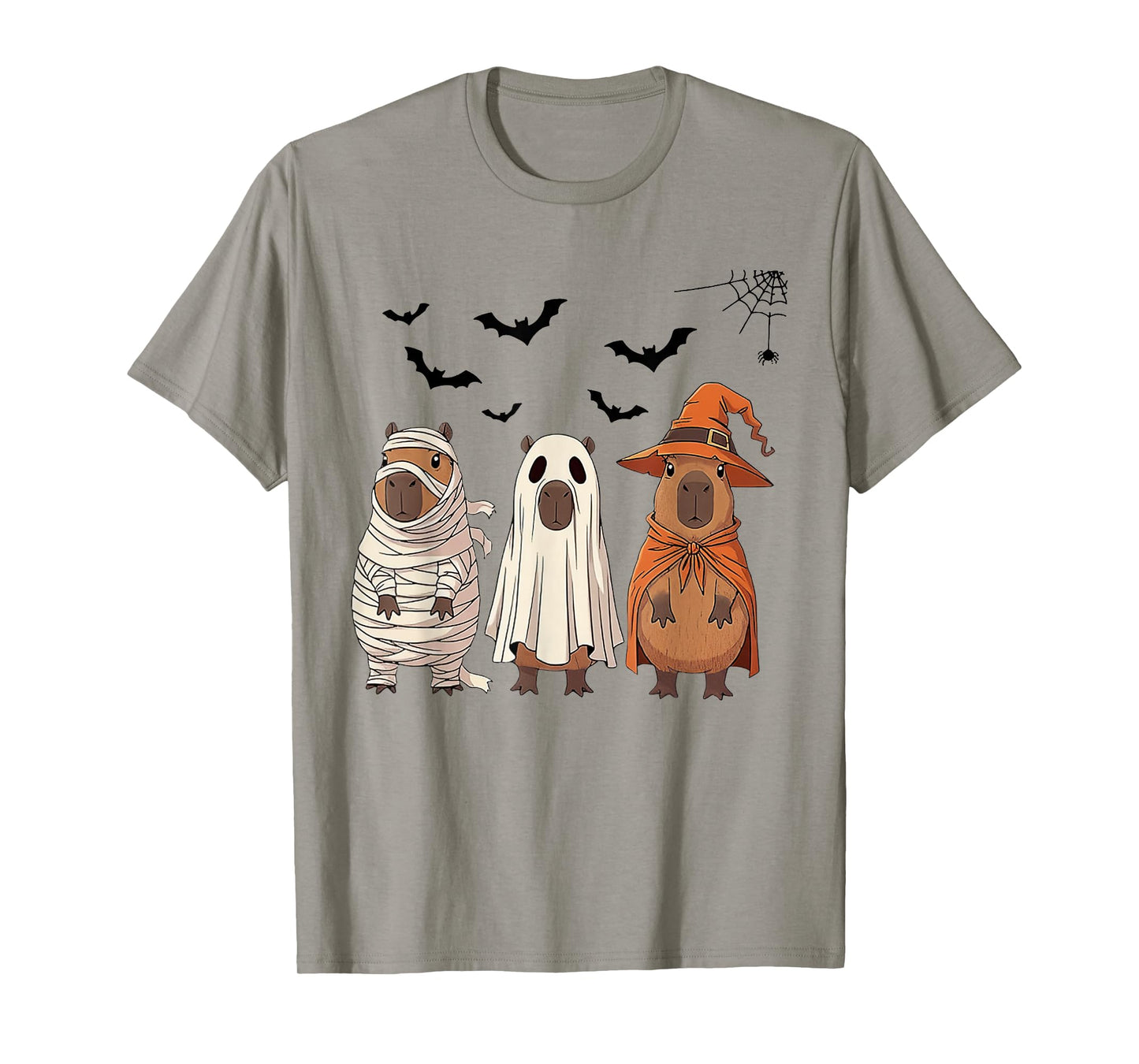 Funny Capybara Ghost Witch Pumpkin Halloween Costume Spooky T-Shirt