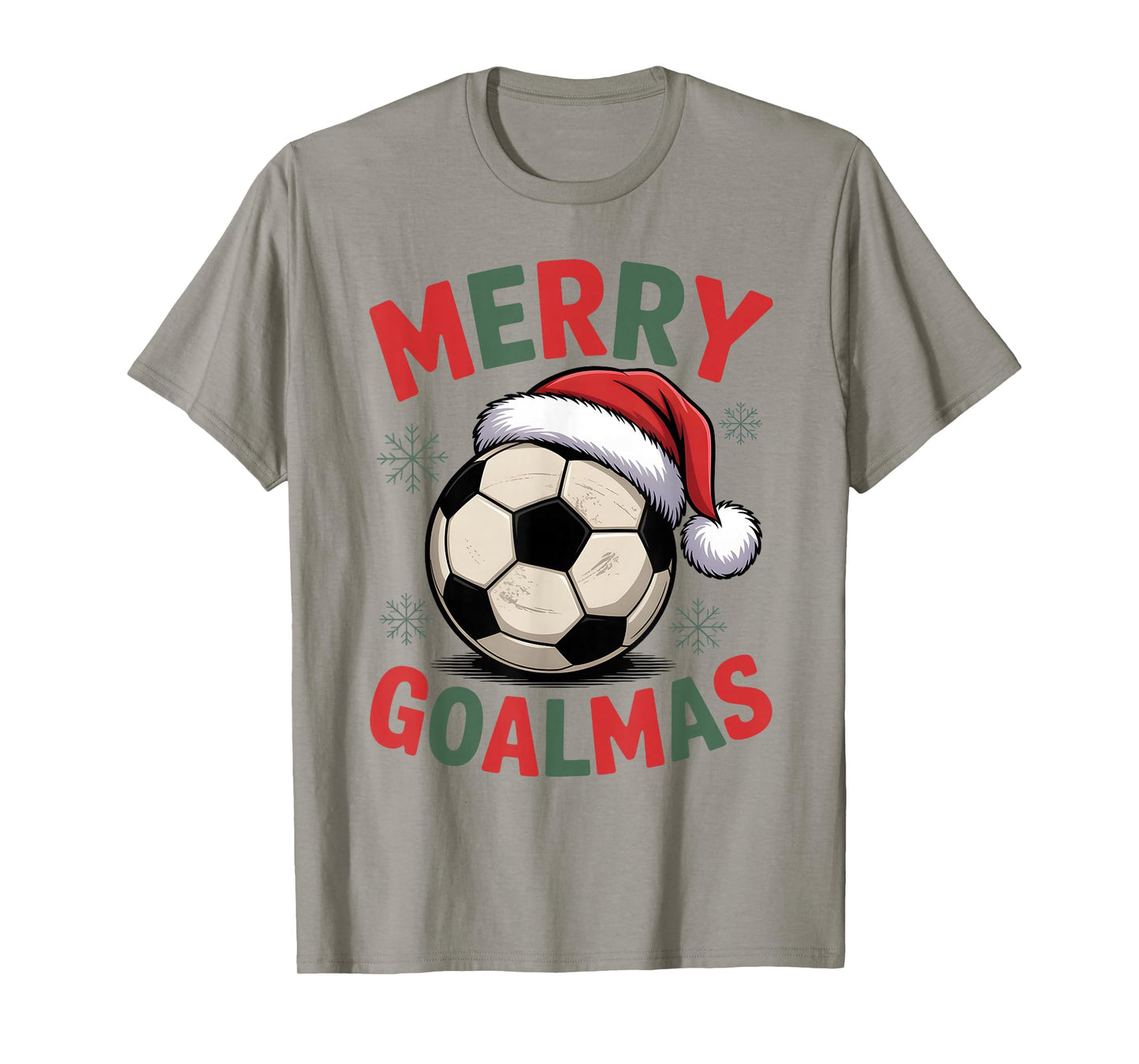 Merry Goalmas Christmas Funny Santa Soccer Ball Graphic T-Shirt