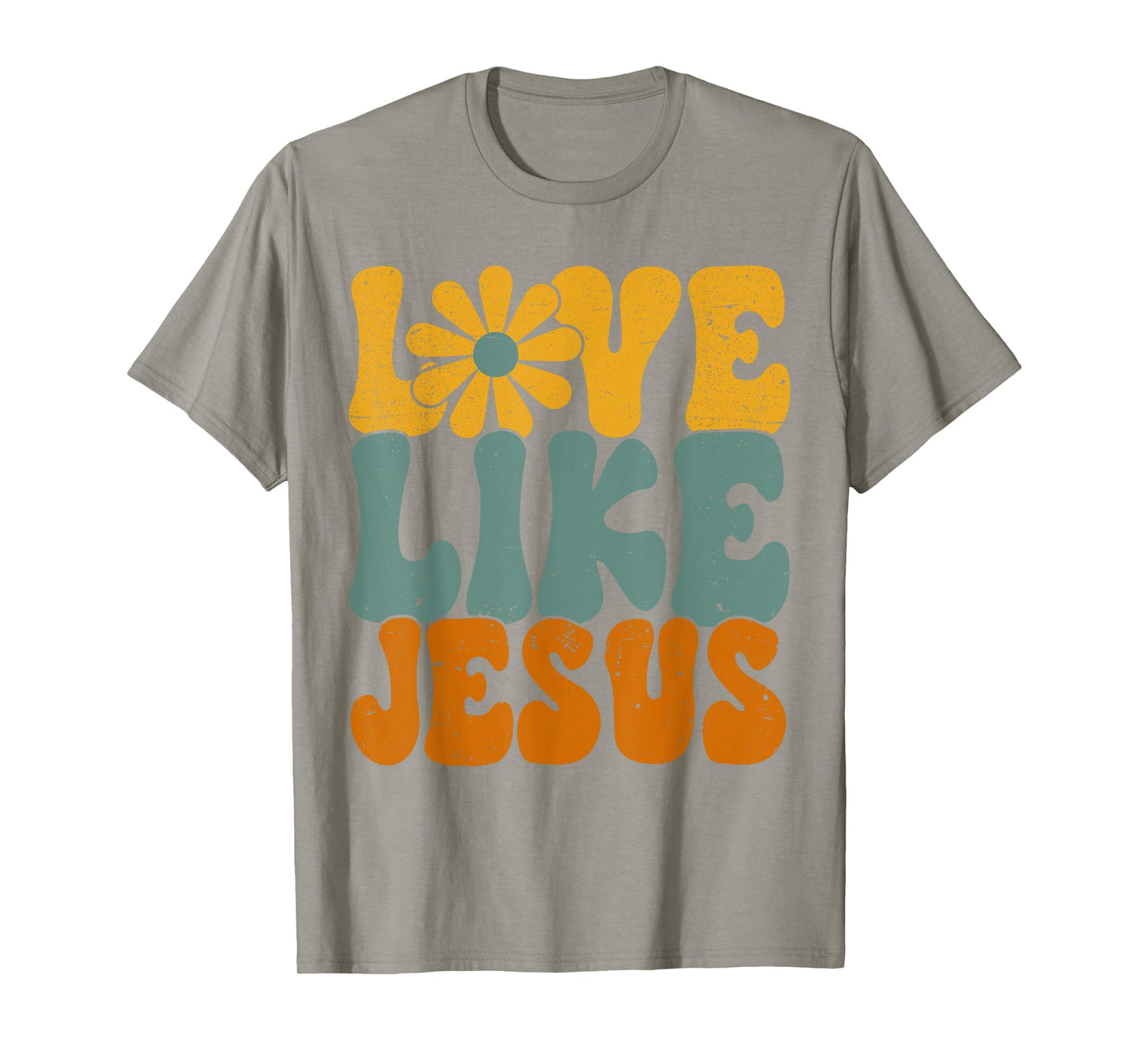 Christian Retro Love Like Jesus Religious Faith God 70s T-Shirt