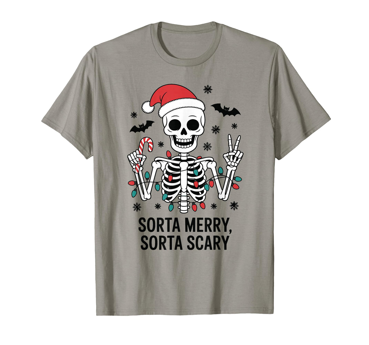 Sorta Merry Sorta Scary Skeleton Christmas T-Shirt