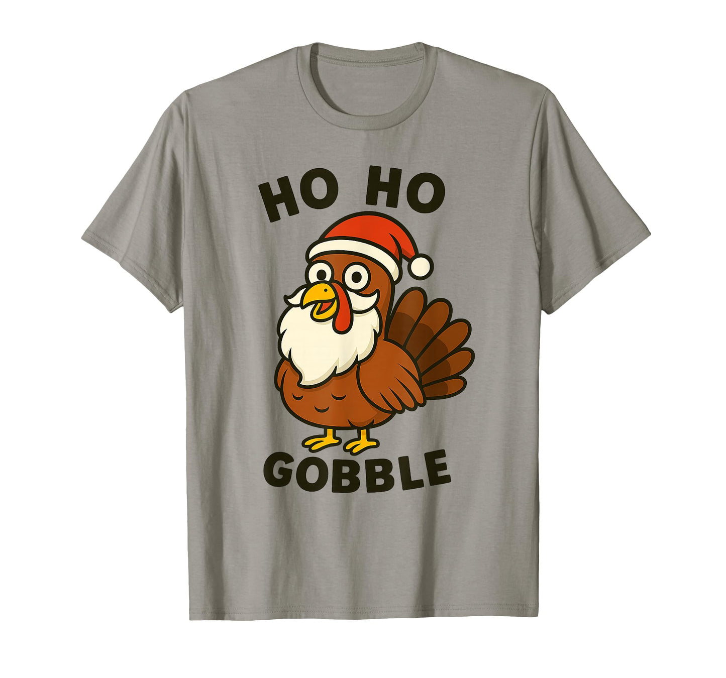 Funny Turkey Santa Christmas Thanksgiving Humor Ho Ho Gobble T-Shirt