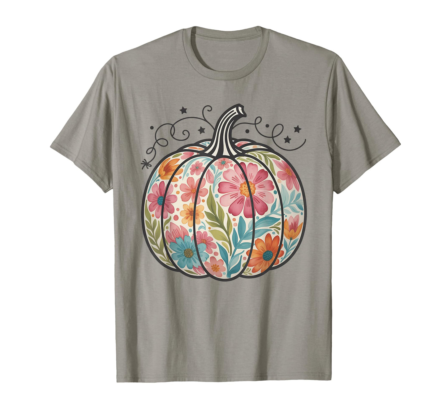 Floral Boho Pumpkin Preppy Fall Thanksgiving Cozy Season T-Shirt