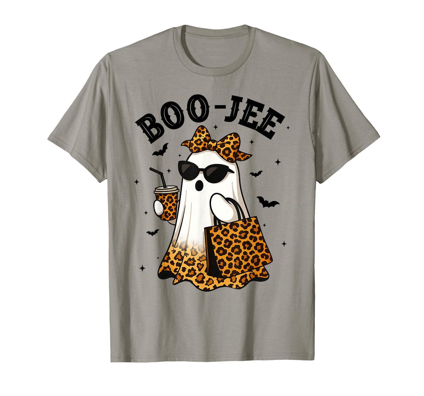 Coquette Leopard Boo-JEE Ghost Halloween Ghost Women Girls T-Shirt