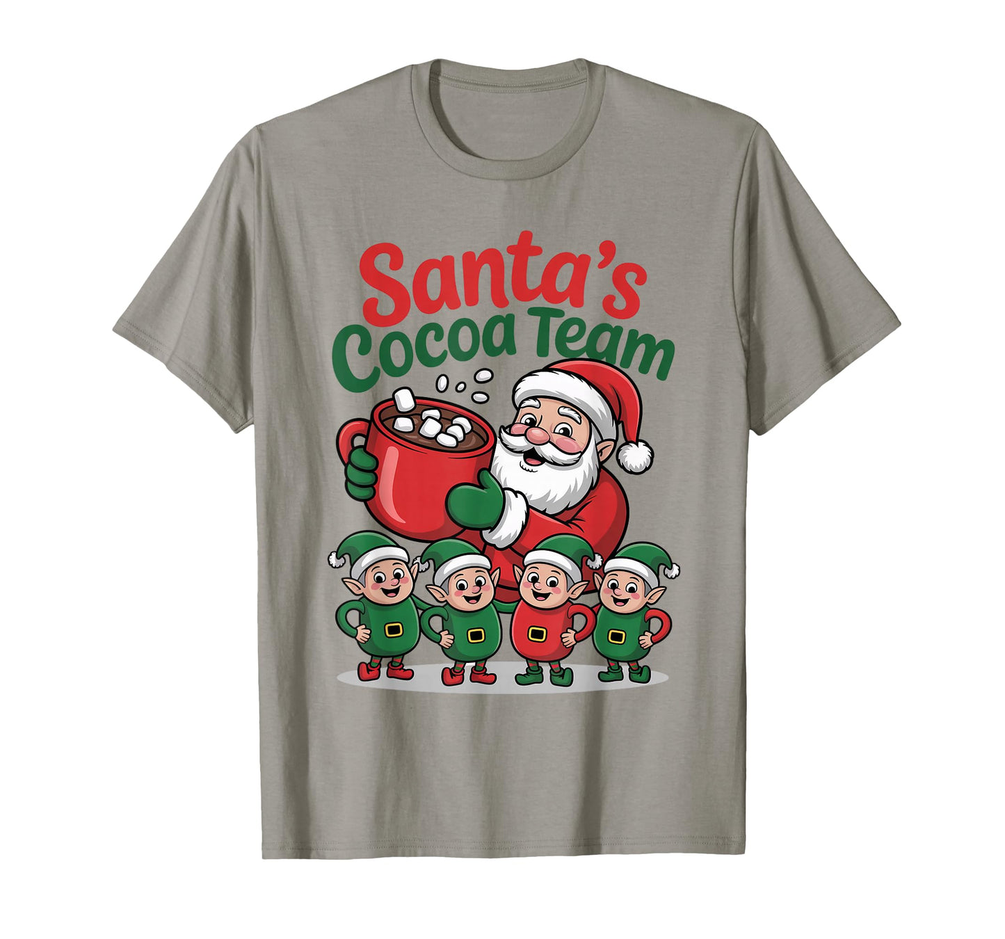 Santa’s Cocoa Team Christmas Hot Chocolate Family Matching T-Shirt