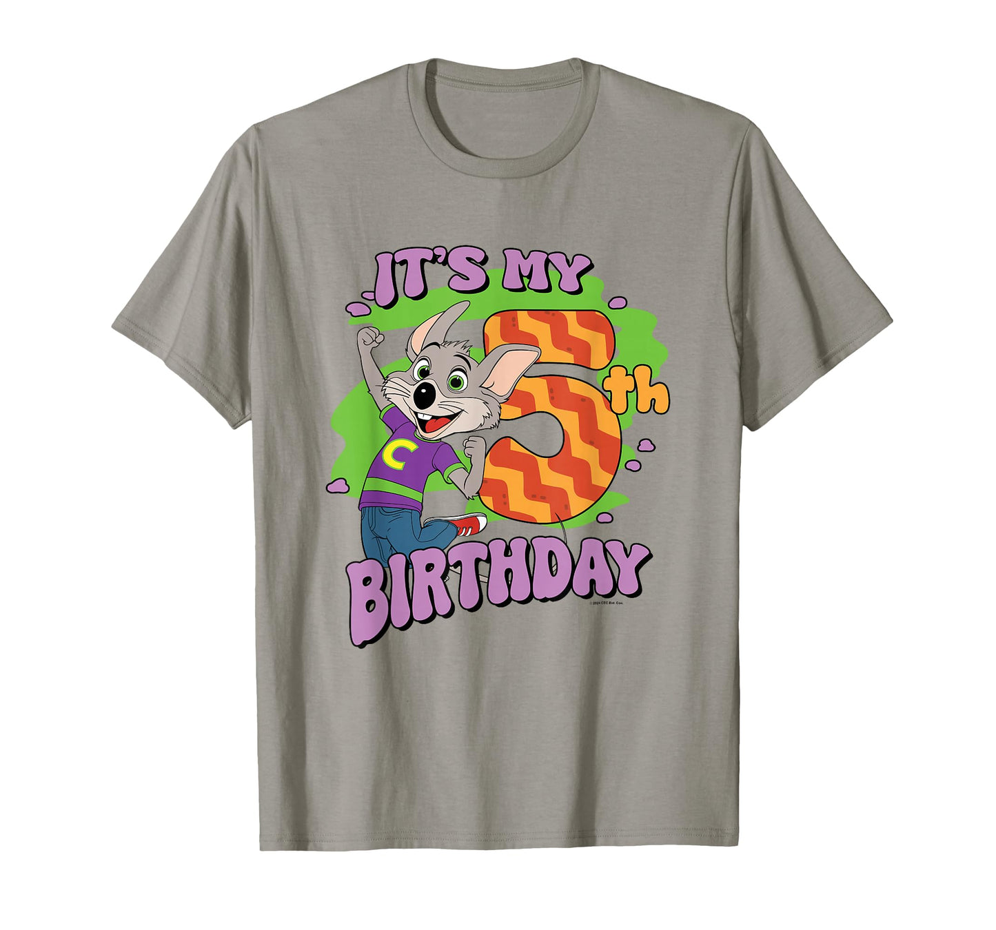 Chuck E. Cheese It's My 5th Birthday Happy Chuck Chest Logo T-Shirt
