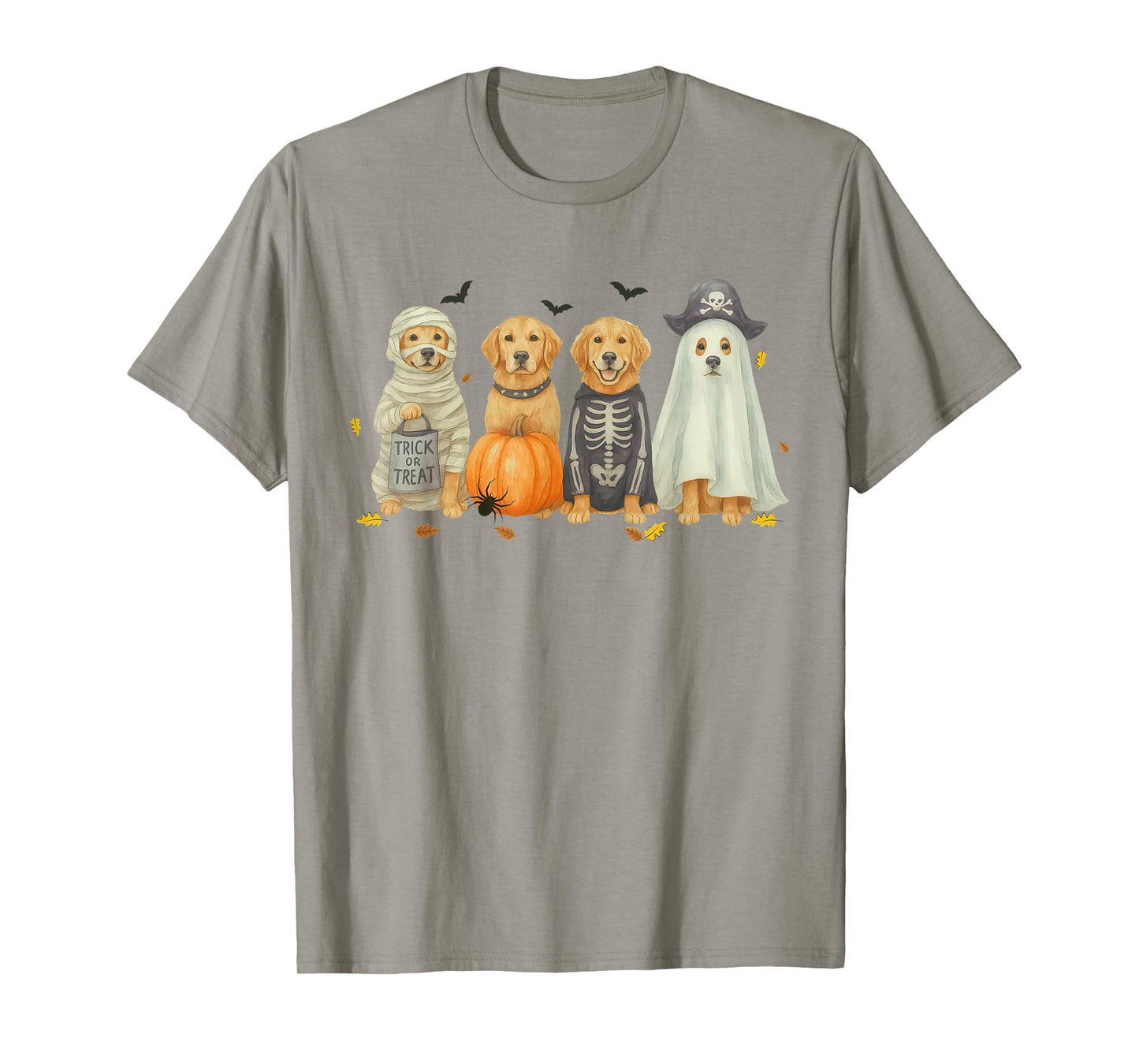 Retro Golden Retriever Dogs Ghost Boo Witch Funny Halloween T-Shirt
