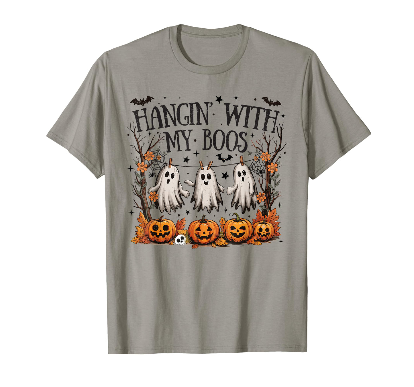 Retro Hanging With My Boos Spooky Halloween Ghost Women Kids T-Shirt