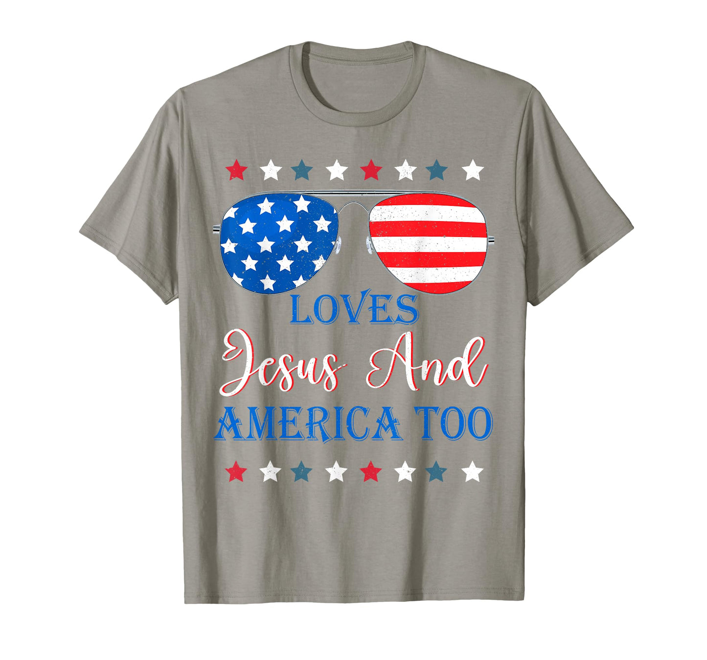 Loves Jesus America Too Toddler Boy USA Flag Christ Patriot T-Shirt