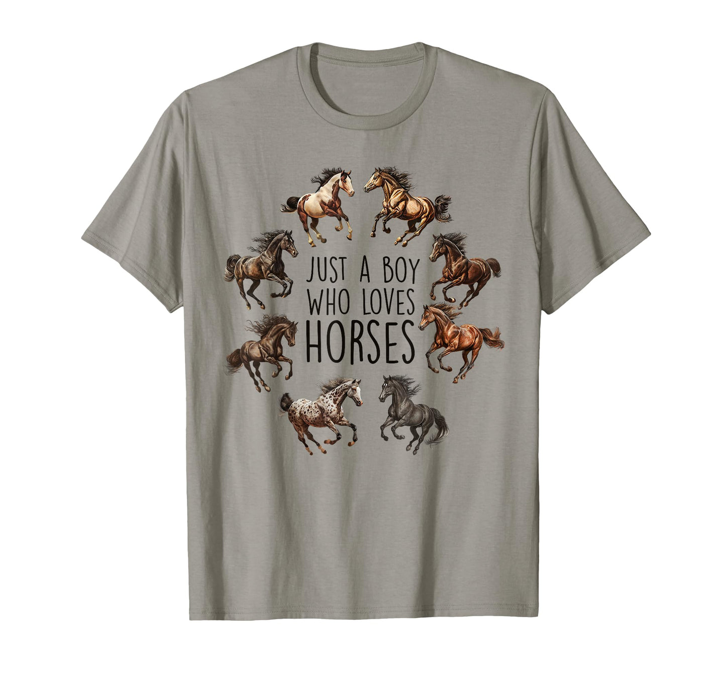 Just A Boy Who Loves Horses, Horse Breeds, Horseback Riding T-Shirt