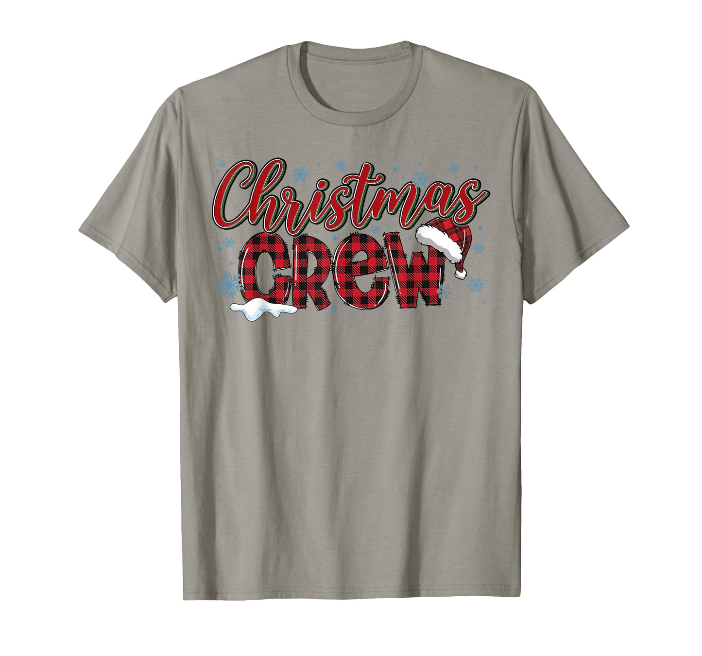 Christmas Crew Red Plaid Matching Family Group Squad Xmas T-Shirt