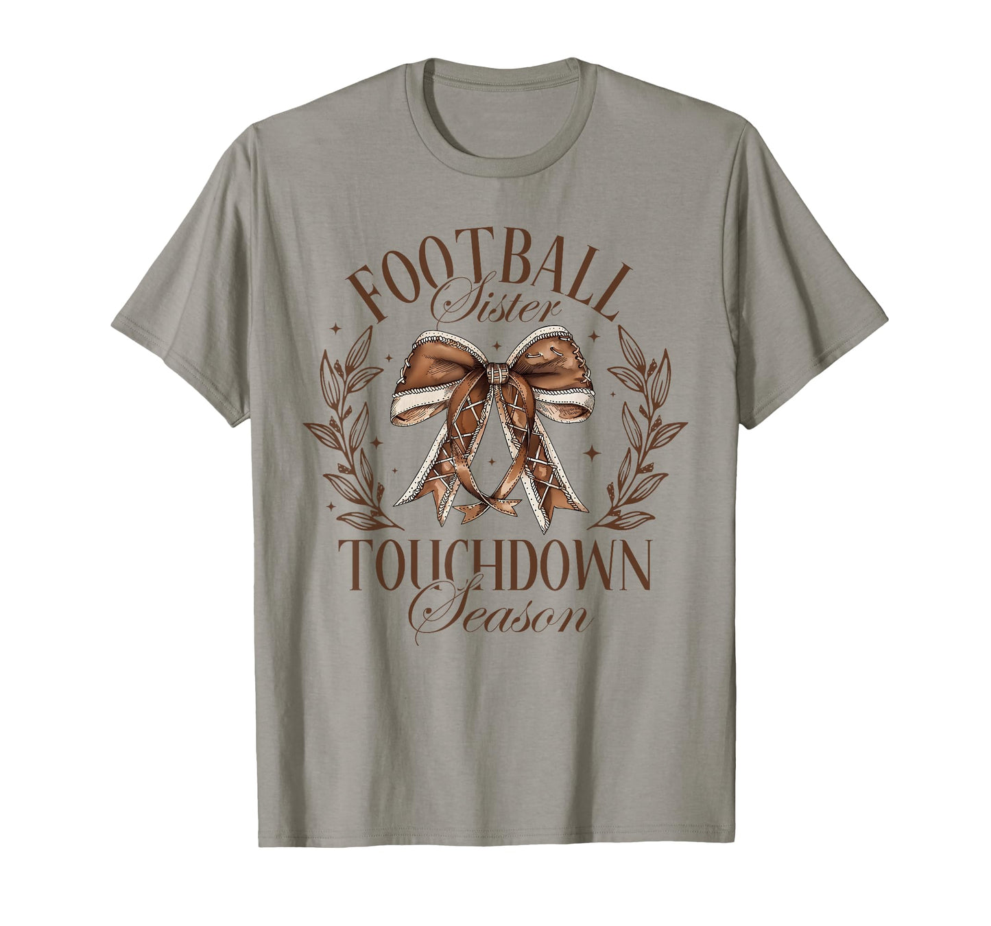 Football Sister Fall Coquette Bow Touchdown Season Game Day T-Shirt