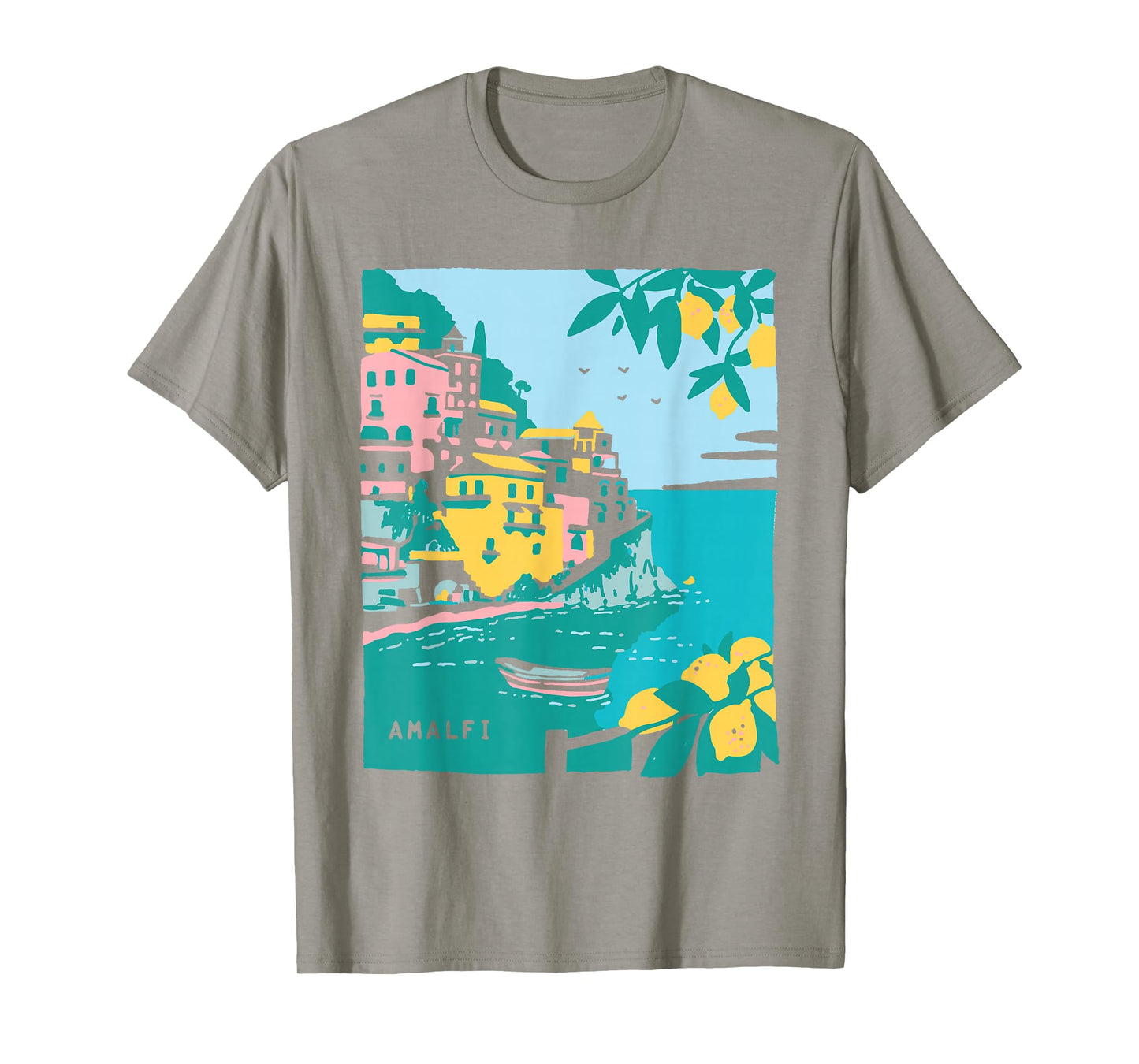 Amalfi Coast Italy Retro Vintage Lemon Travel Souvenir T-Shirt