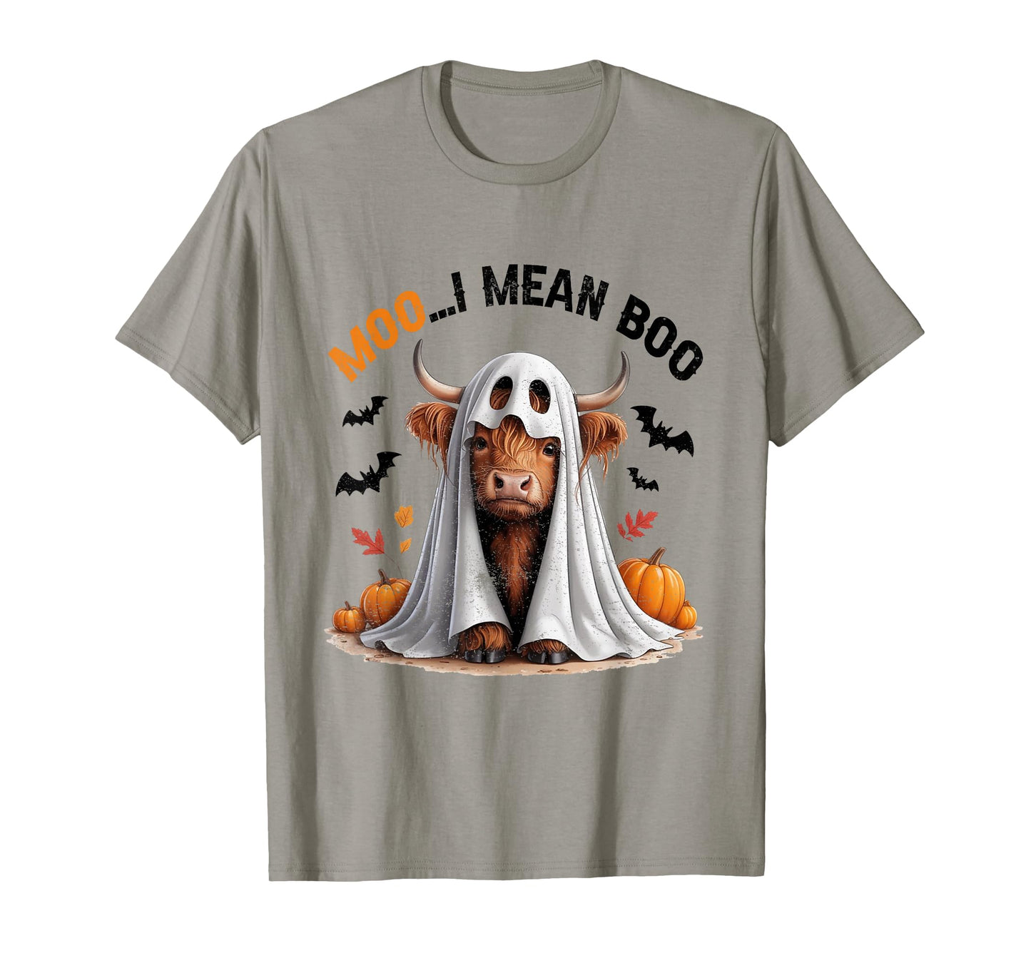 Moo I Mean Boo Spooky Cow Halloween Heifer Cute Ghost T-Shirt