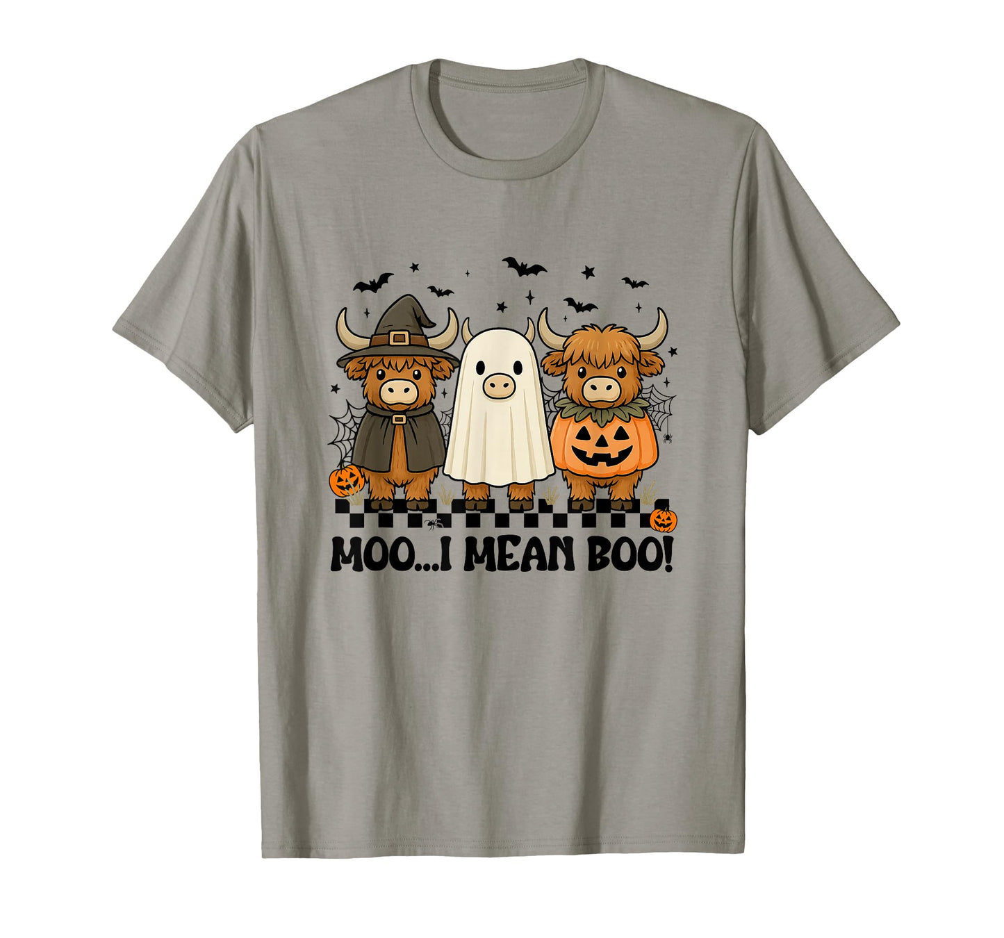 Funny Cow Ghost Witch Pumpkin Moo I Mean Boo Halloween T-Shirt