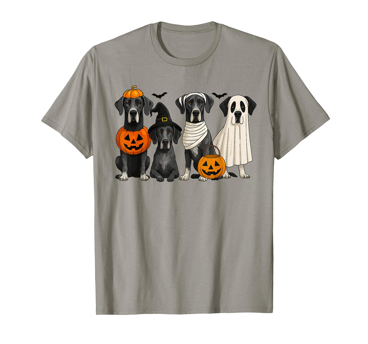Great Dane Lover Dog Mom Halloween Vibes Spooky Boo Pumpkin T-Shirt