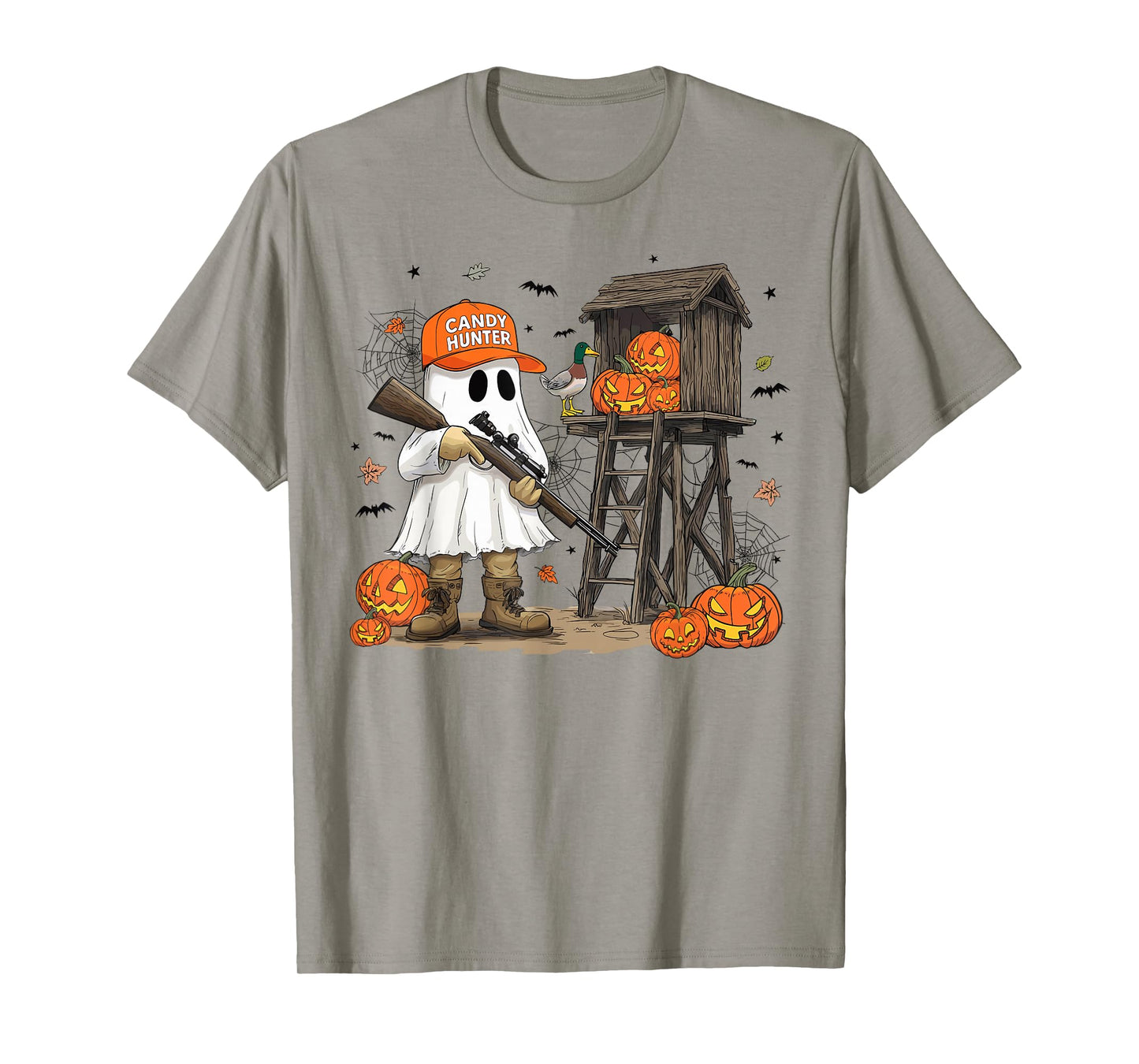 Candy Hunter Camo Ghost Funny Halloween Hunting Season Boys T-Shirt