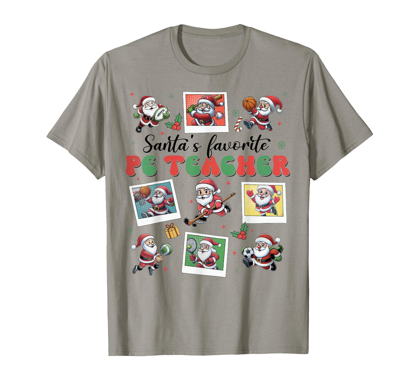 Santa's Favorite PE Teacher Christmas Physical Education T-Shirt