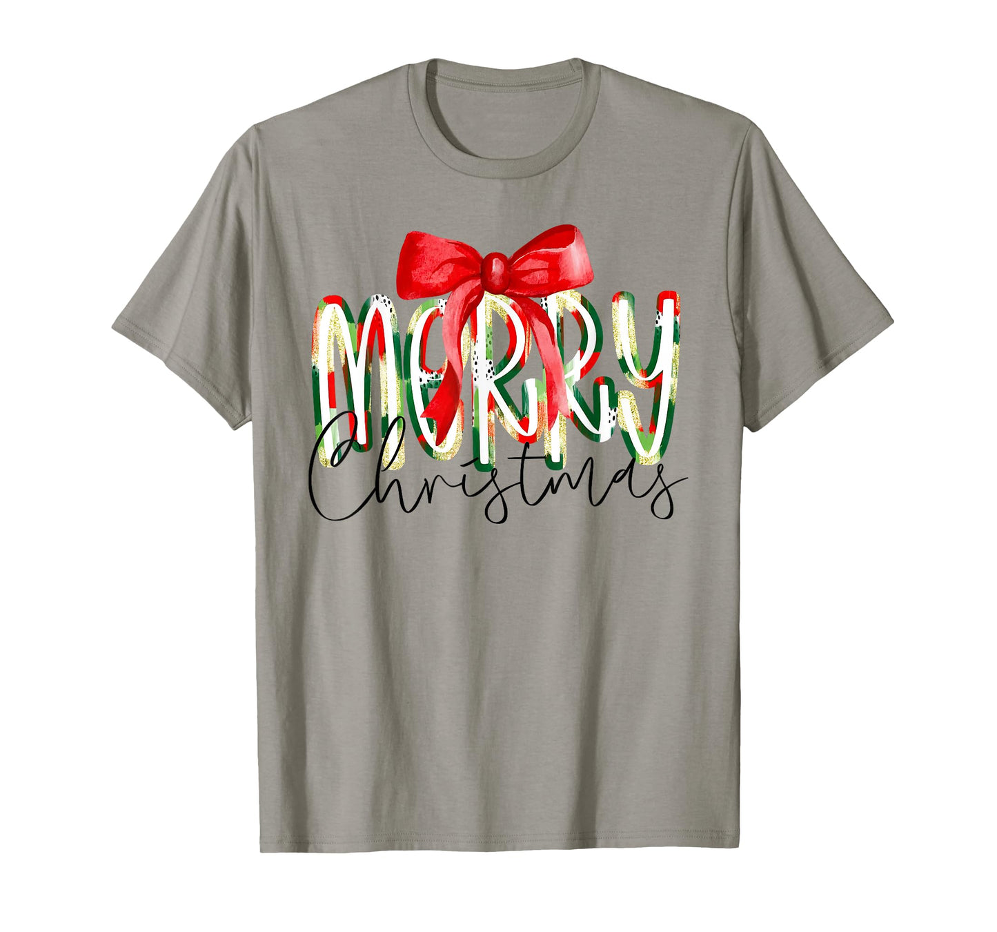 Coquette Bow Merry Christmas Xmas Family Pajamas Holiday T-Shirt