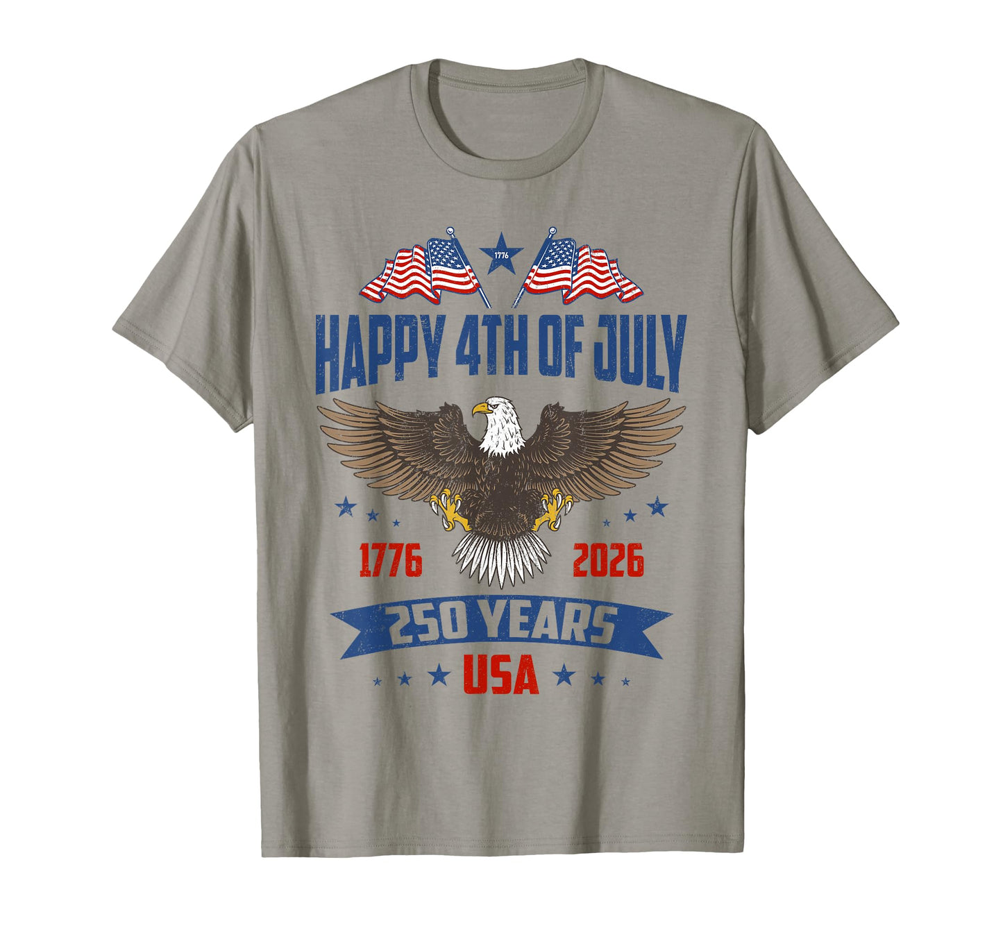 250 Years of Freedom 1776 2026 American Flag 4 July Vintage T-Shirt