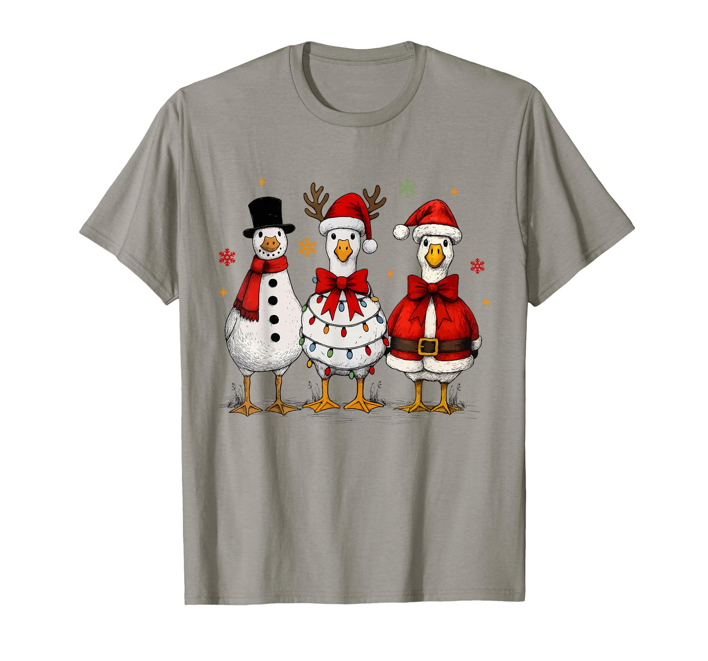 Vintage Funny Silly Goose Santa Christmas Holiday Cute Xmas T-Shirt