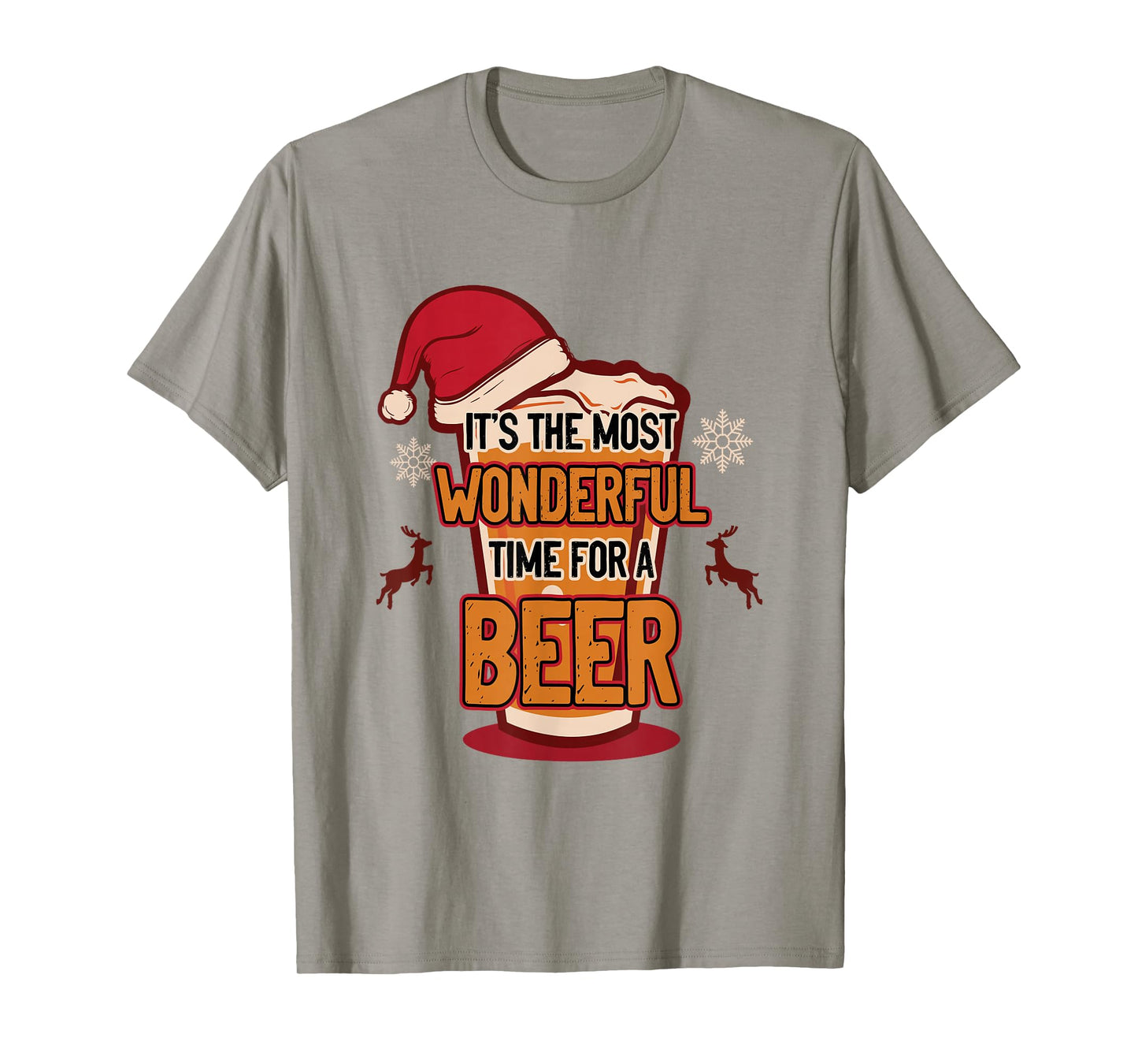 Wonderful Time for A Beer Christmas Sayings T-Shirt
