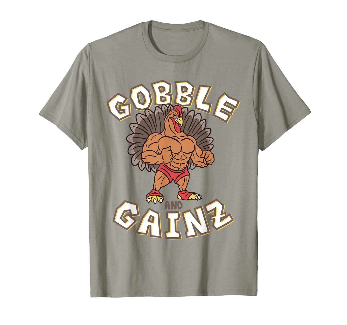 Gobble And Gainz Turkey Gym Fitness Bodybuilder Thanksgiving T-Shirt