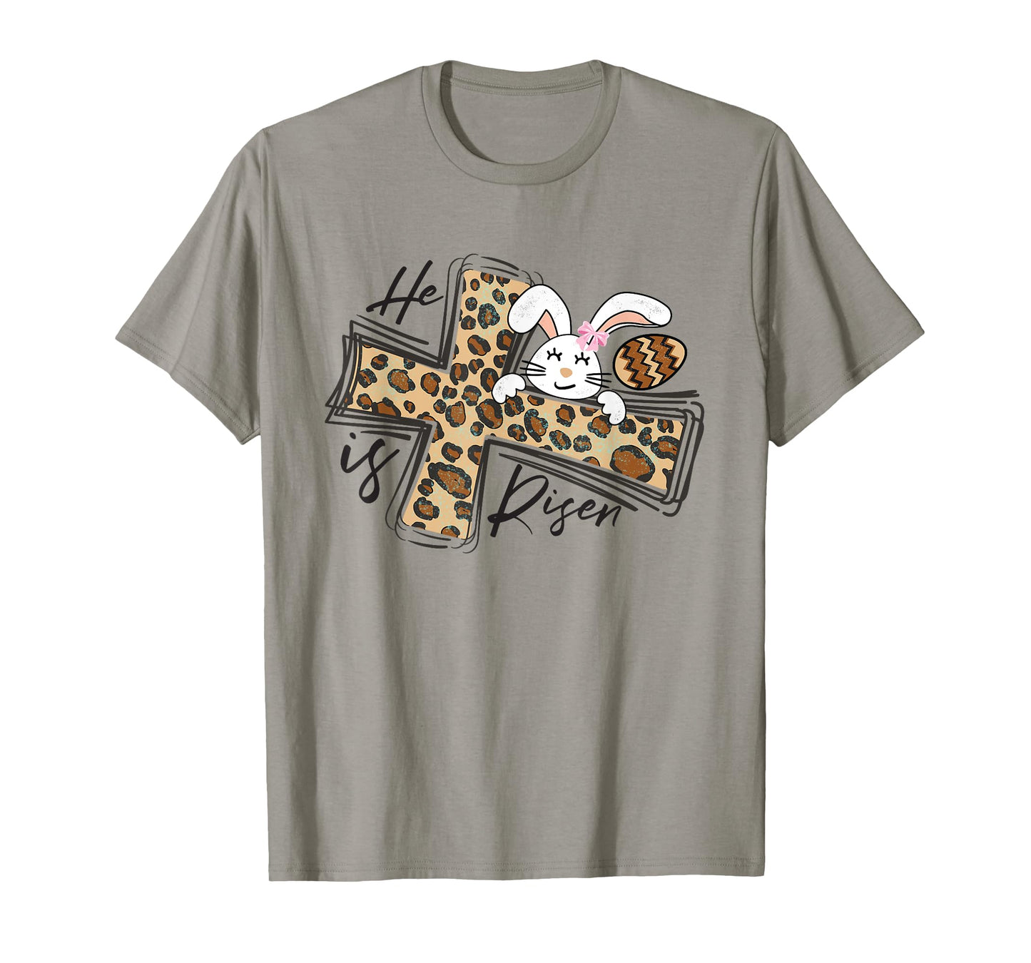 Happy Easter Shirt He Is Risen Jesus Cross Cute Easter Bunny T-Shirt