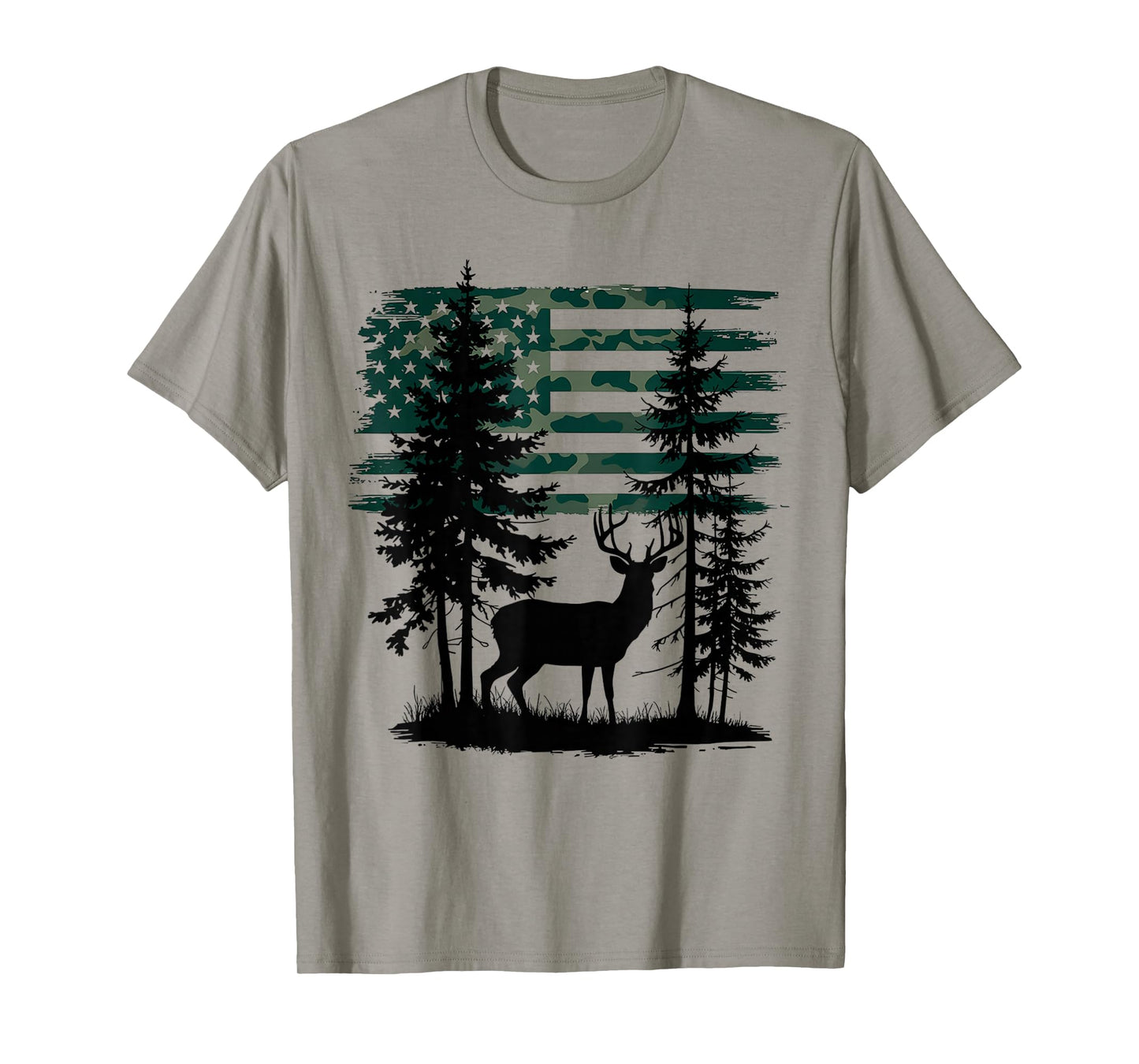 Men Kids Boys Hunting Shirt Deer Hunters Toddler Camo Flag T-Shirt