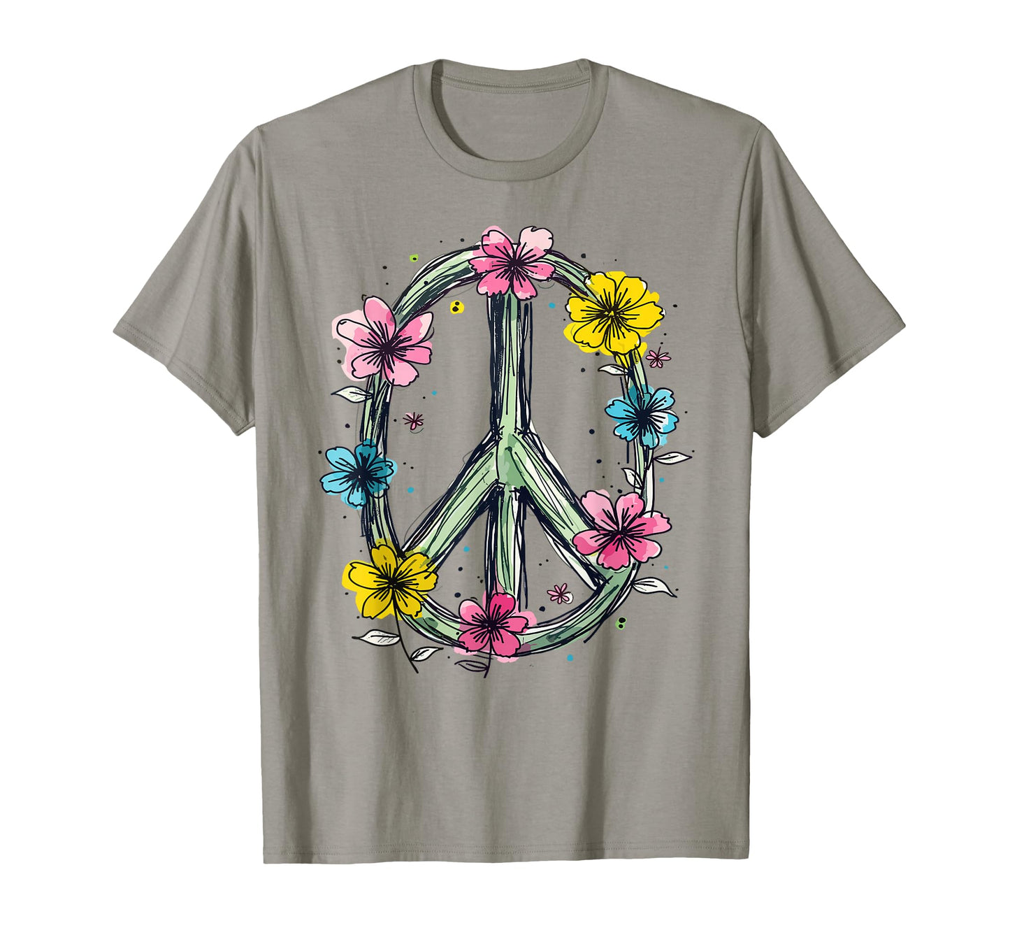 Flower Power, Peace Sign, Women, Flowers, Love Peace Hippie T-Shirt