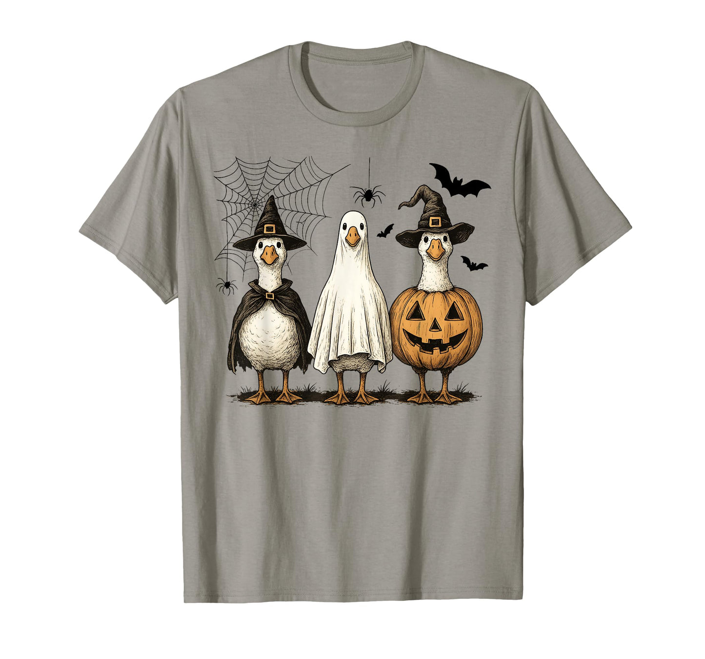 Spooky Goose Halloween Ghost Witch Pumpkin Costume Party T-Shirt