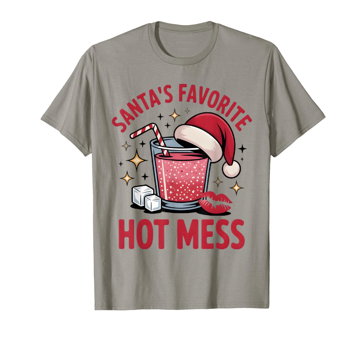 Santa's Favorite Hot Mess Christmas Funny Margarita T-Shirt