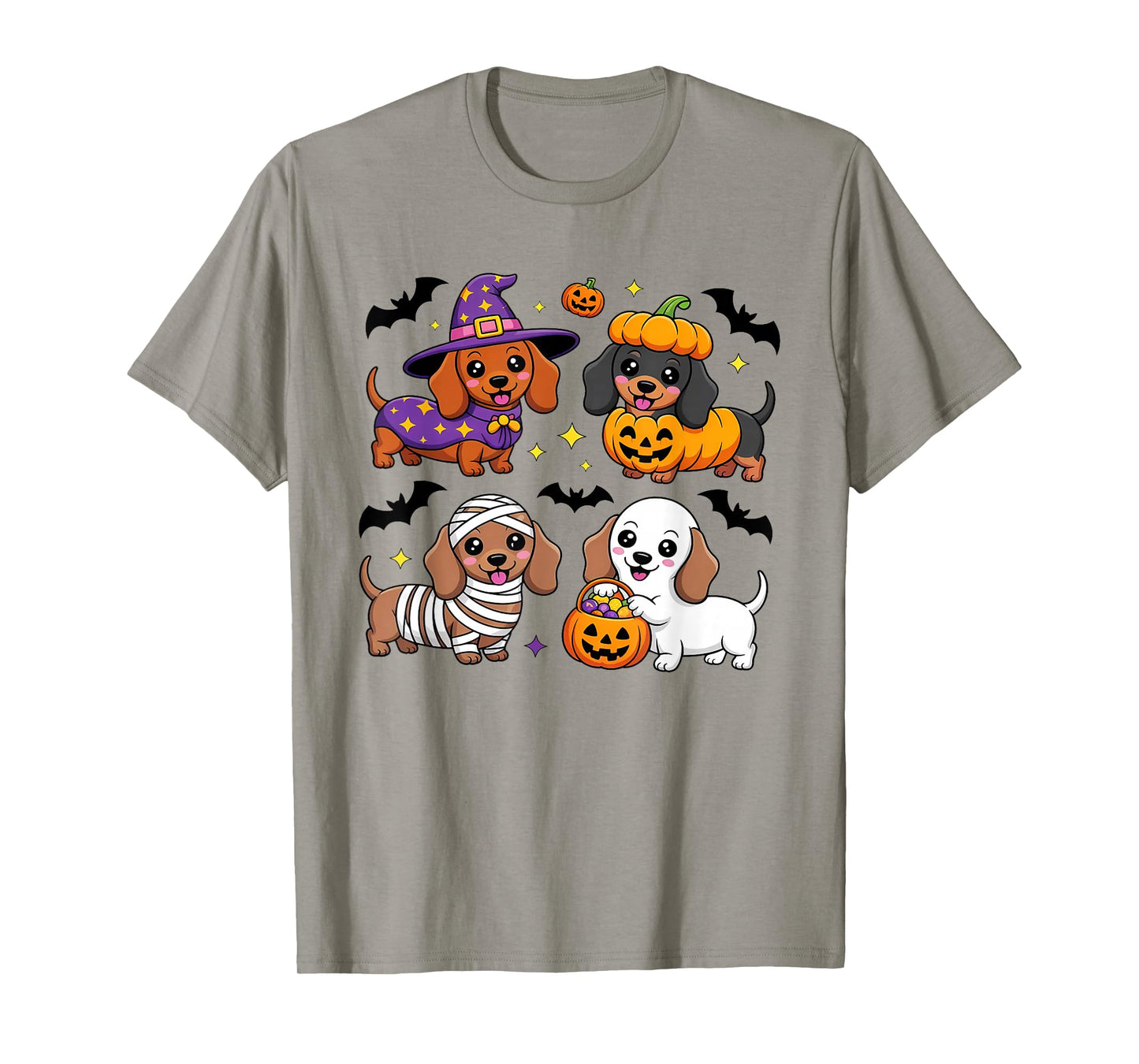 Weiner Dog Witch Happy Halloweenie Cute Halloween Dachshund T-Shirt