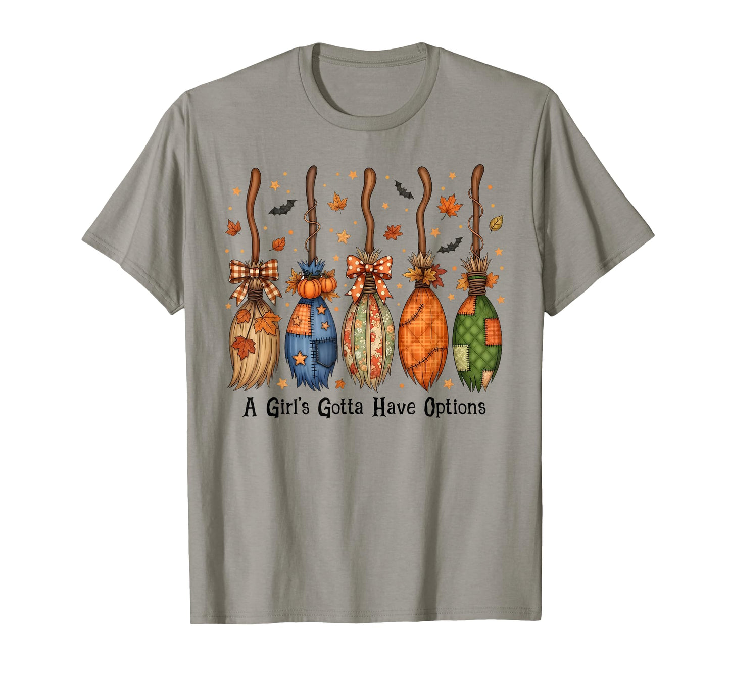 Funny Halloween A Girl's Gotta Have Options Witch Broom Kids T-Shirt