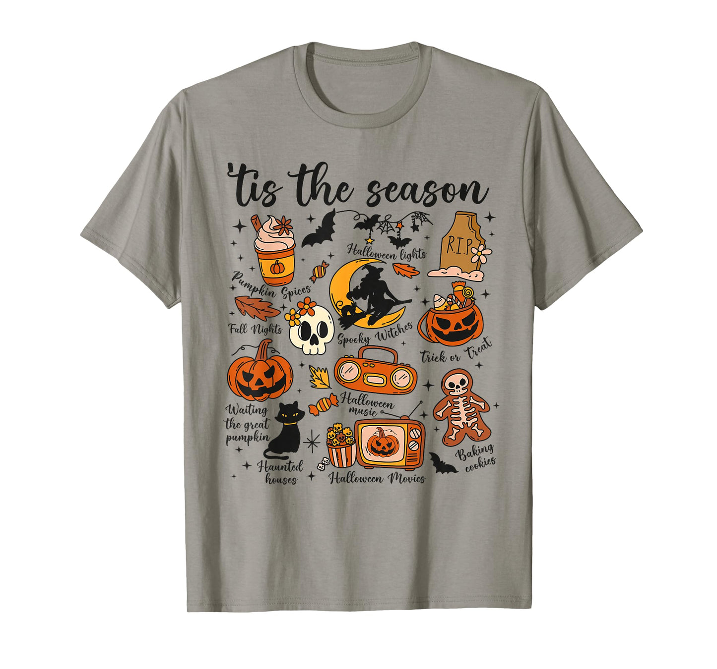 Funny Halloween Tis The Season Pumpkin Witch Women Men Gifts T-Shirt
