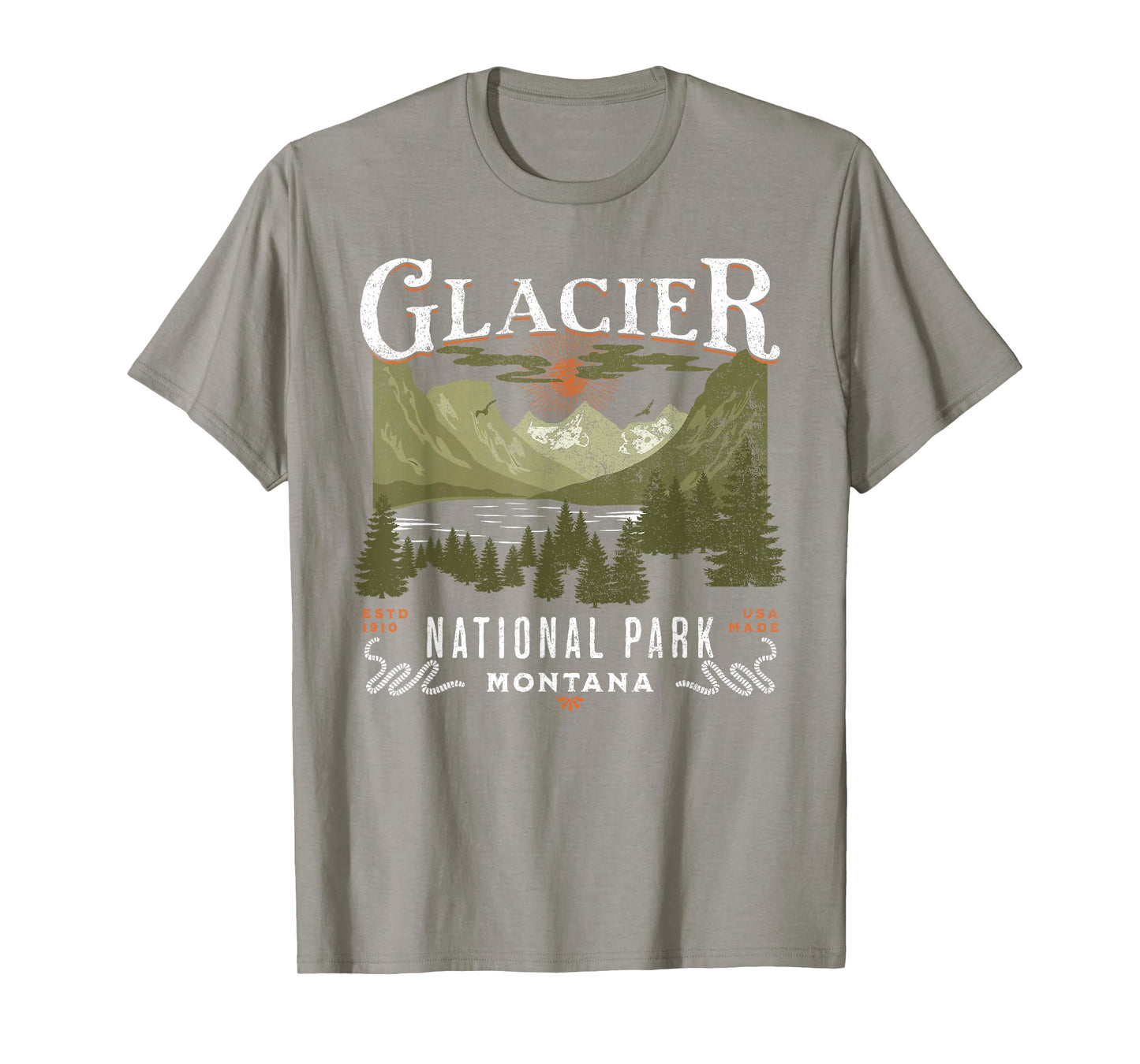 Vintage Outdoor Vacation Montana Glacier National Park T-Shirt