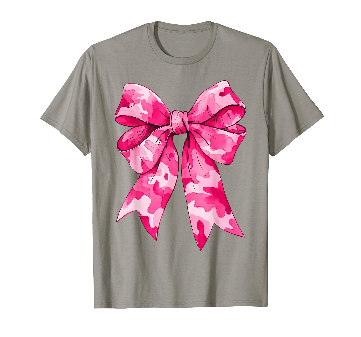 Girl Cute Pink Camo Color Coquette Bow Camouflage T-Shirt