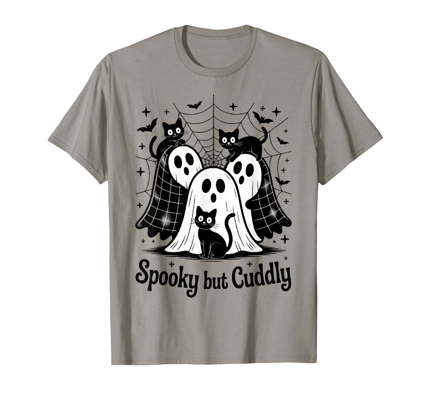 Spooky Cat and Ghostly Web, Spooky But Cuddly T-Shirt